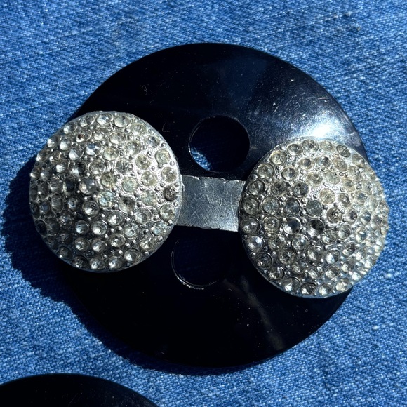 Vintage Bakelite & Rhinestone Buckles - Picture 4 of 11